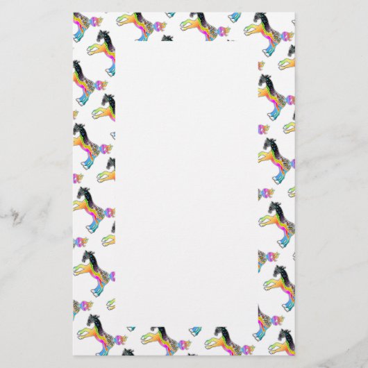 文房具ポップ・アートの、馬 便箋 (正面)