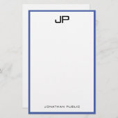 文房具手書きモノグラムシンプルテンプレート 便箋 (正面/裏面)