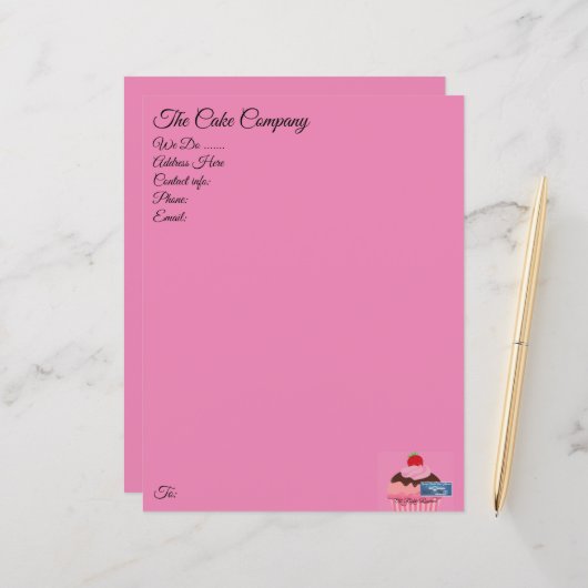 文房具紙ピンク(カップケーキ) RFPMDesigns ©️ 2024 (正面/裏面インサイチュ)