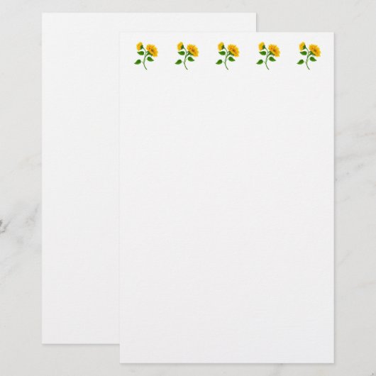 文房具紙 – ひまわり 便箋 (正面/裏面)