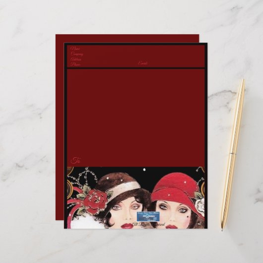 文房具紙（ウィンターレッドB） RFPMDesigns ©️ 2024 (正面/裏面インサイチュ)