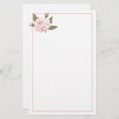文房具紙-ヴィンテージピンクローズ 便箋 (正面/裏面)