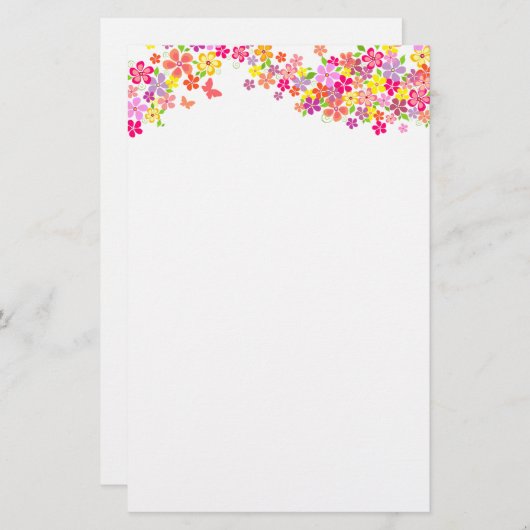 文房具紙 – 夏フローラ 便箋 (正面/裏面)