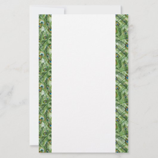 文房具紙 – 孔雀の羽 便箋 (正面)