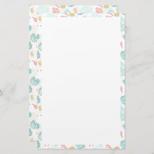 文房具紙- Coral 便箋 (正面/裏面)