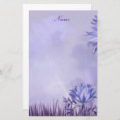 文房具薄紫メイブ花 便箋 (正面/裏面)