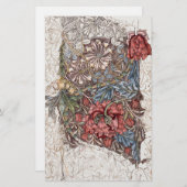 文房具:ウィリアム・モリス：ハニーサックル+チューリップ 便箋 (正面/裏面)