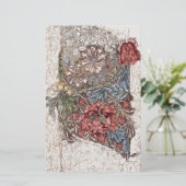 文房具:ウィリアム・モリス：ハニーサックル+チューリップ 便箋 (スタンド正面)