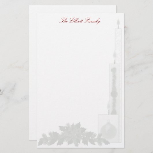 文房具 – クリスマスキャンドル 便箋 (正面/裏面)