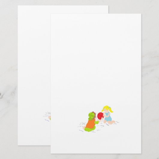 文房具：ビーチの日 便箋 (正面/裏面)