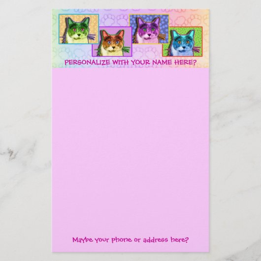 文房具-ポップアートのトム猫 便箋 (正面)