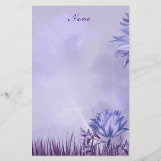文房具 ラベンダー 紫陽花 便箋 (正面)