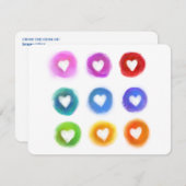 文房具:レインボーラブハート ノートカード (正面/裏面)