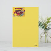 文房具/果物入り茶釜 便箋 (スタンド正面)