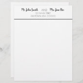 文房具 – 氏名違う夫妻 レターヘッド (正面/裏面)