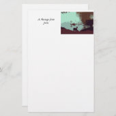 文房具 – 白鳥と犬 便箋 (正面/裏面)