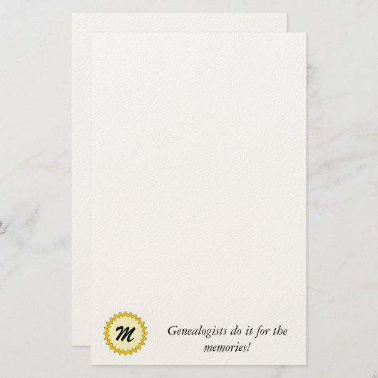 文房具 – 遺伝学者が思い出のために行う 便箋 (正面/裏面)