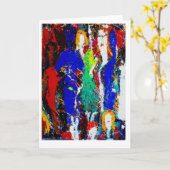 – 文数々の化の女性 – 空白のファインアートグリーティングカード –  カード (黄色い花)