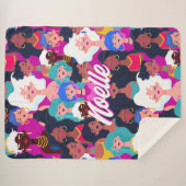  – 文数々の化女性の顔パターン、あなたの名前 シェルパブランケット (正面(横))