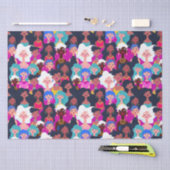  – 文数々の化女性の顔パターン 薄葉紙 (クラフト)