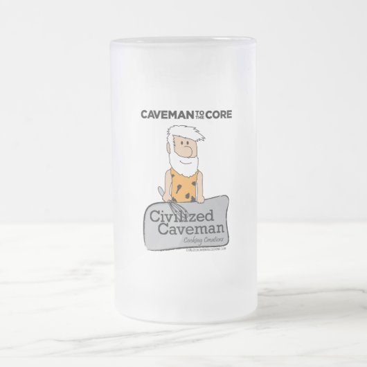 文明化された穴居人の料理のマグ フロストグラスビールジョッキ (中央)