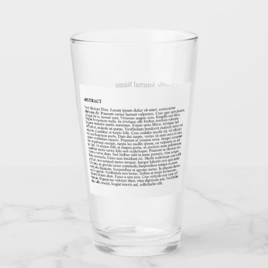 文書パーソナライズされた用ガラス – 白い背景 タンブラーグラス (裏面)