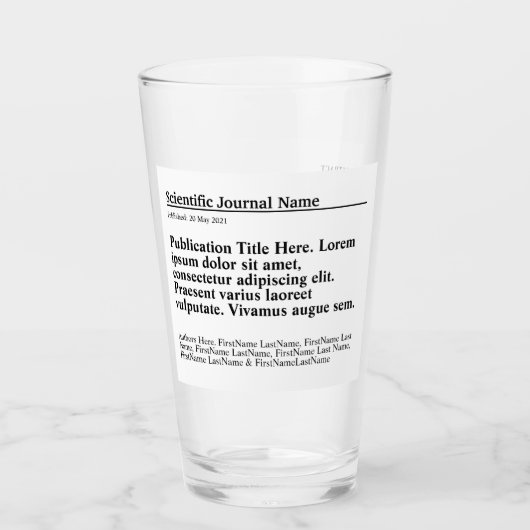 文書パーソナライズされた用ガラス – 白い背景 タンブラーグラス (正面)