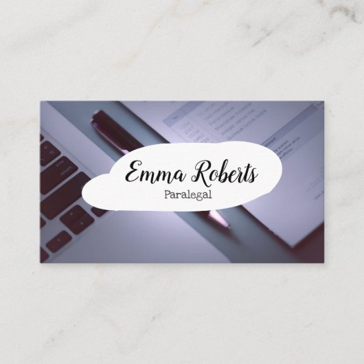 文書ピンク法弁護士パラリーガル 名刺 (正面)