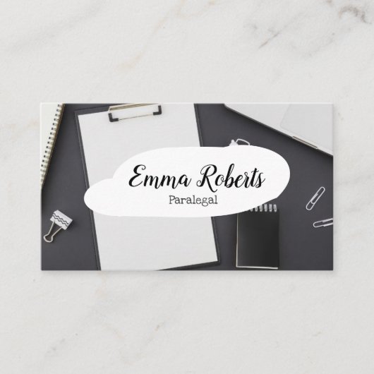 文書ピンク法弁護士パラリーガル 名刺 (正面)