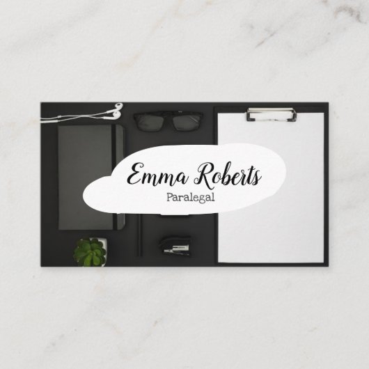 文書ピンク法弁護士パラリーガル 名刺 (正面)