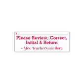 文書レビューおよび教育者の名前ラバースタンプ セルフインキングスタンプ (デザイン)