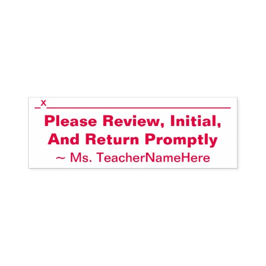 文書レビュー+教育者の名前ラバースタンプ セルフインキングスタンプ (デザイン)