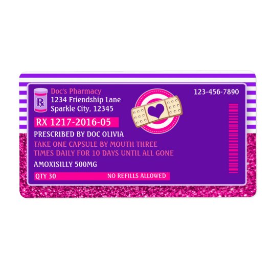 文書処方箋ボトルラベル薬局ラベル6 ラベル (正面)