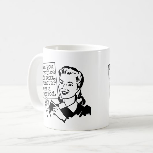 文法おもしろいおたく |安全なプラクティス文字レトロ コーヒーマグカップ (正面左)