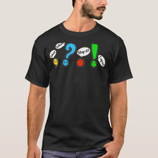 文法おもしろい句読点英語先生待ち, Wh Tシャツ (正面)