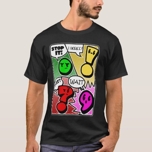 文法の句読点待ストップち私が同意するもの Tシャツ (正面)