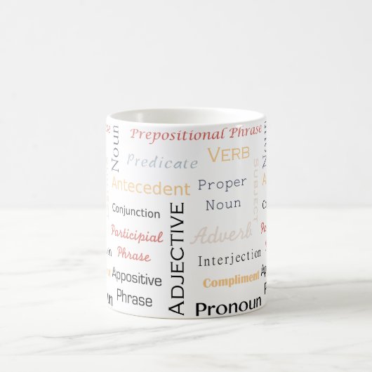 文法ギーク11のozの白のマグ コーヒーマグカップ (中央)