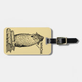 文法フクロウは誰言います ラゲッジタグ (正面横)