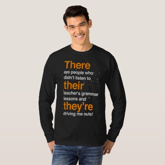 文法レッスン先生文法の正しい文法 Tシャツ (正面フル)