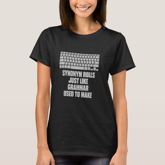 文法ロールでお笑いみたいな類義語 Tシャツ (正面)
