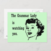 文法上の女性はがきを見る ポストカード (正面/裏面)