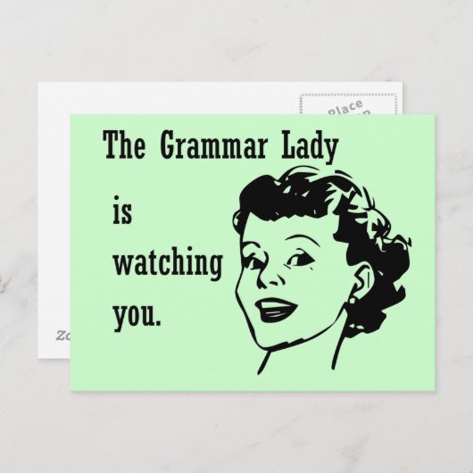 文法上の女性はがきを見る ポストカード (正面/裏面)