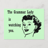 文法上の女性はがきを見る ポストカード (正面)
