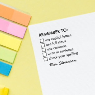 文法学校の先生署名を忘れない ラバースタンプ