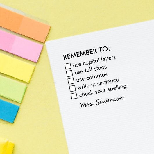 文法学校の先生署名を忘れない ラバースタンプ