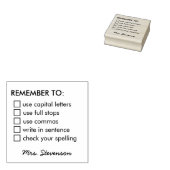 文法学校の先生署名を忘れない ラバースタンプ (押印)