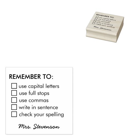 文法学校の先生署名を忘れない ラバースタンプ (押印)