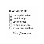 文法学校の先生署名を忘れない ラバースタンプ (インプリント)