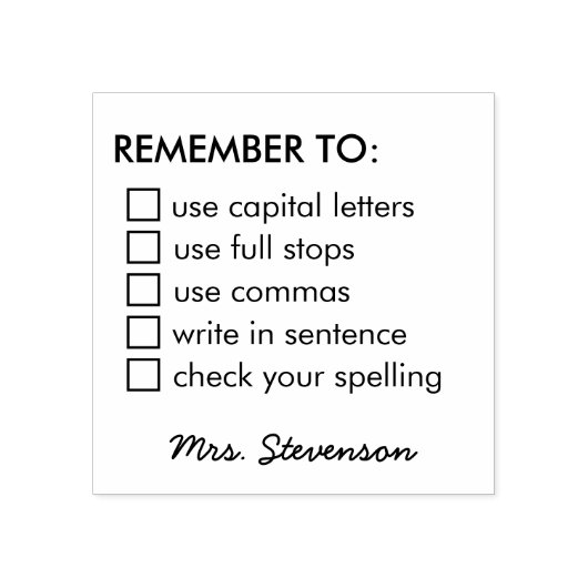 文法学校の先生署名を忘れない ラバースタンプ (インプリント)