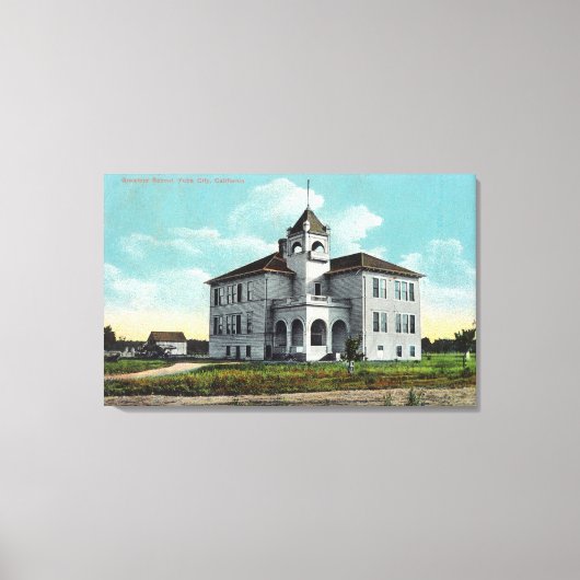 文法学校の外観 キャンバスプリント (正面)